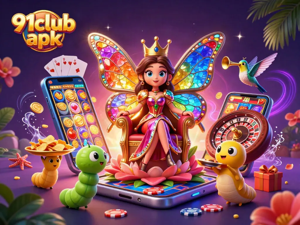 Engage with your gaming journey using the vibrant 91club apk in this interactive casino scene.