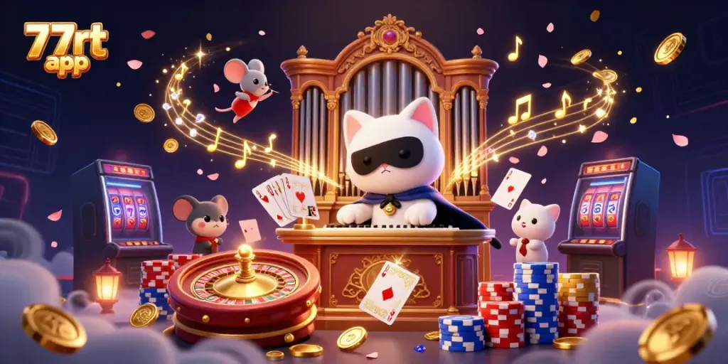 Experience the excitement of gaming on the 77rt apk with thrilling slot machines and vibrant casino elements.