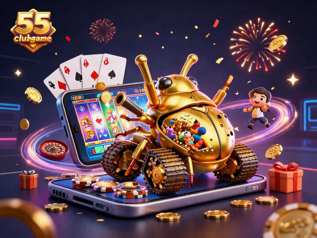 Experience thrilling gaming action with 55 club game, showcasing a vibrant casino atmosphere.