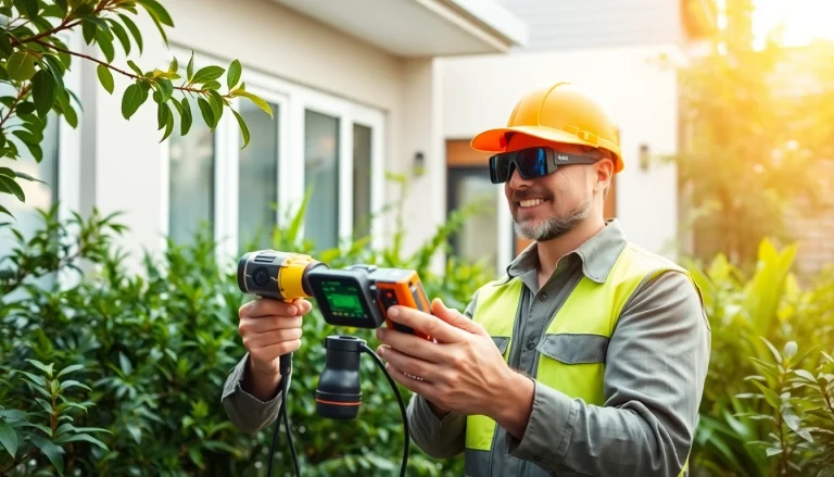 Expert Leak Detection Specialist using advanced equipment in a residential setting.