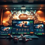 Experience the engaging interface of af88.com with modern gaming devices in a vibrant environment.