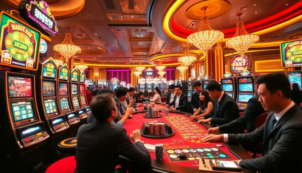 Exciting casino atmosphere showcasing 소액결제 transactions at vibrant gambling tables.