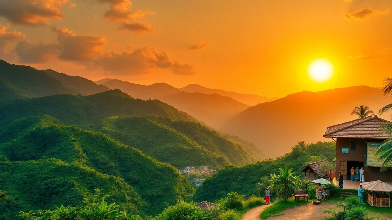 Hela Lanka captures the vibrant culture and natural beauty of Sri Lanka with a stunning sunset landscape.