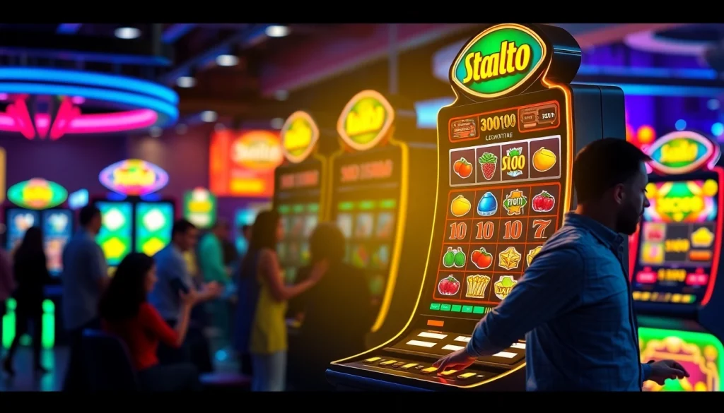Exciting online gaming scene showcasing Doaslot slot machine in a vibrant casino environment.