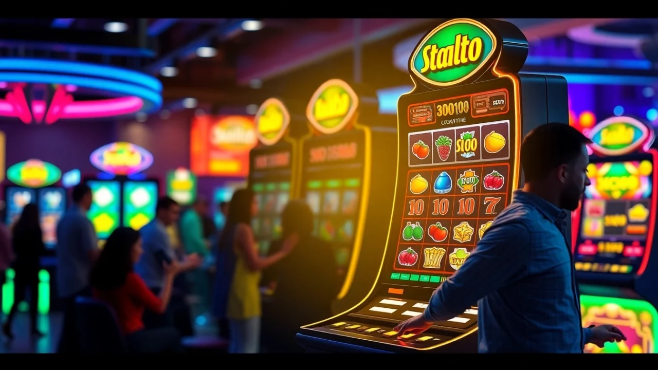 Exciting online gaming scene showcasing Doaslot slot machine in a vibrant casino environment.