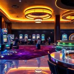 Slot Gacor machines light up a glamorous casino, captivating players in an exciting gaming atmosphere.