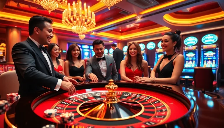 Players enjoy the excitement of gambling at Nhà Cái mm88's luxurious casino table.