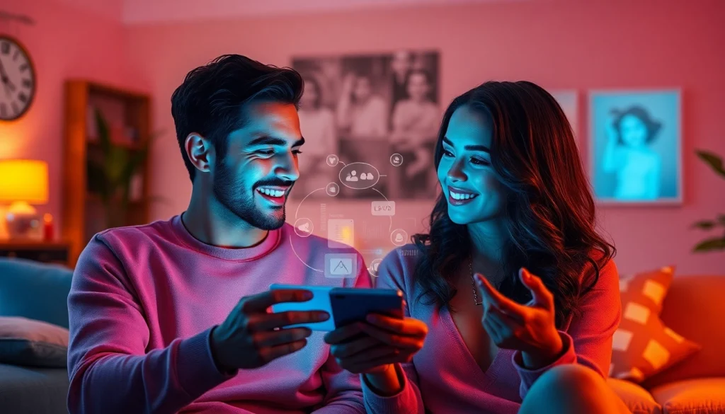 Engaging AI sex chat through intimate digital conversation in a warm, cozy setting.