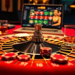 Experience thrilling gameplay at RR88 with a roulette table and poker chips in a luxurious casino setting.