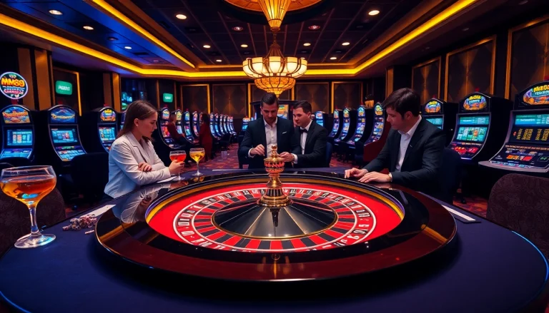Experience the thrilling ambiance of MM88 with a luxurious casino roulette table.