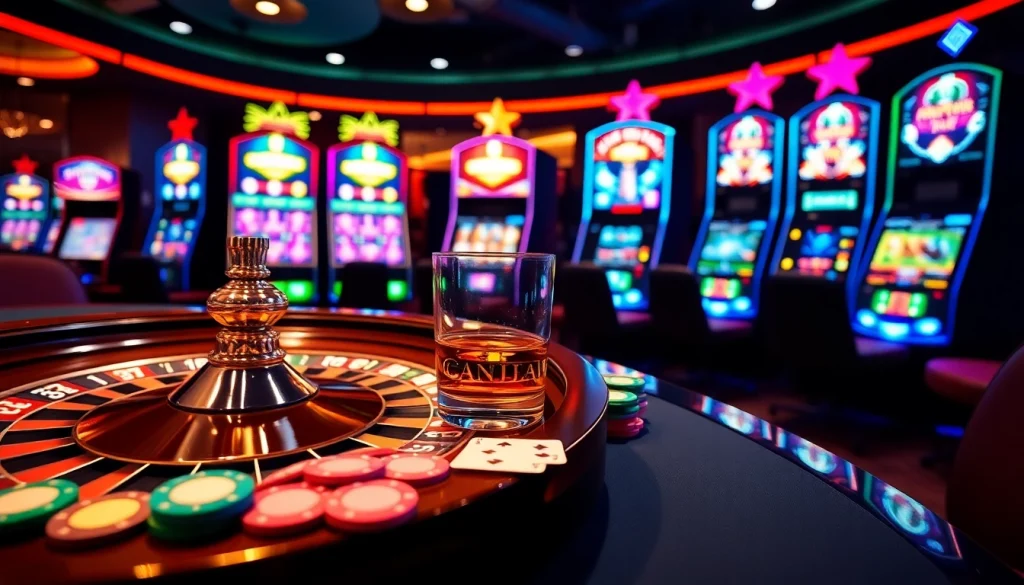 GG88 casino scene with poker chips, cards, and roulette, capturing the thrill of gameplay.