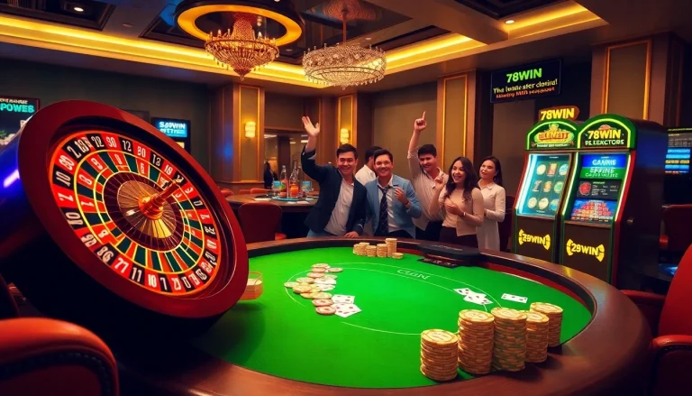 Experience the thrill of 78WIN with vibrant casino games and elegant gambling atmosphere.
