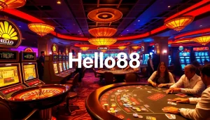 Experience thrilling gameplay at Hello88 casino with vibrant slot machines and roulette excitement.