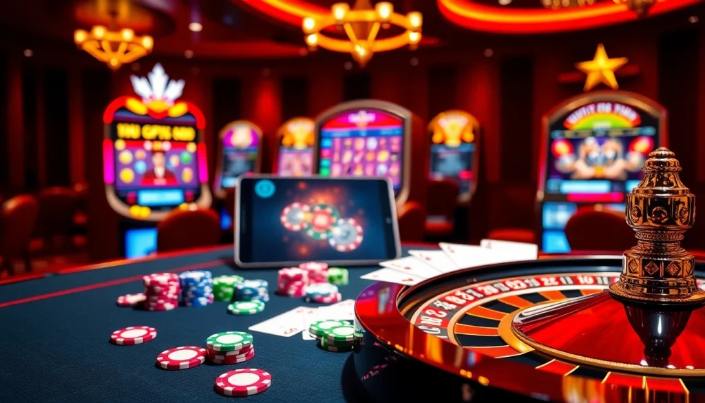 Experience the thrills of MK8.COM with vibrant casino elements like poker chips and roulette wheels.