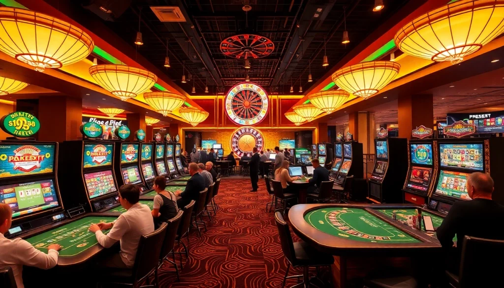 KJC RR88 players engaging in thrilling gambling activities at a luxurious casino environment.