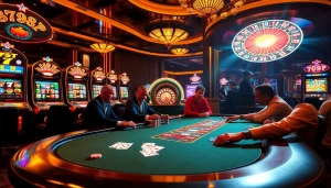 Players strategizing at a glamorous poker table with 789P-themed chips and cards.