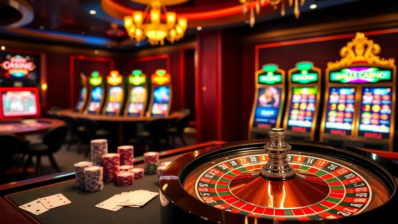 Engage in thrilling casino action with gaming elements from https://go88hv.com/ featuring poker chips and roulette.