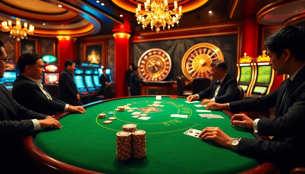 Engaging casino scene showcasing poker and luxury, discussing Tác Giả Trần Chinh and RIKVIP 2026.