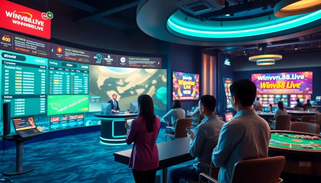 Visual representation of the engaging online gaming experience at winvn88.live, showcasing sports betting and casino games.