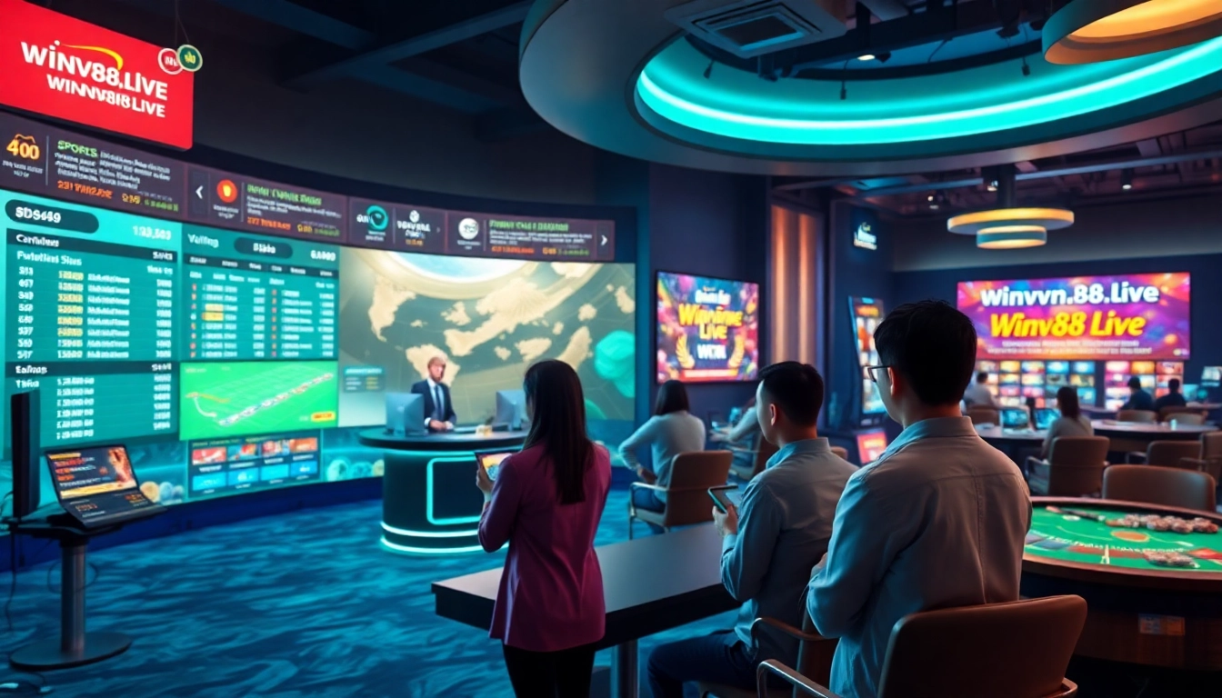 Visual representation of the engaging online gaming experience at winvn88.live, showcasing sports betting and casino games.