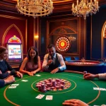 Experience high-stakes poker at rikvip with colorful chips and an elegant casino setting.