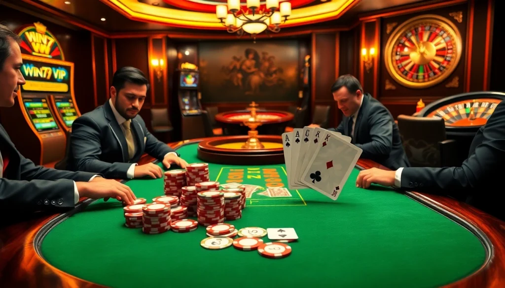 Experience the thrill of a high-stakes poker game with win79 vip, featuring professional players and luxurious casino atmosphere.