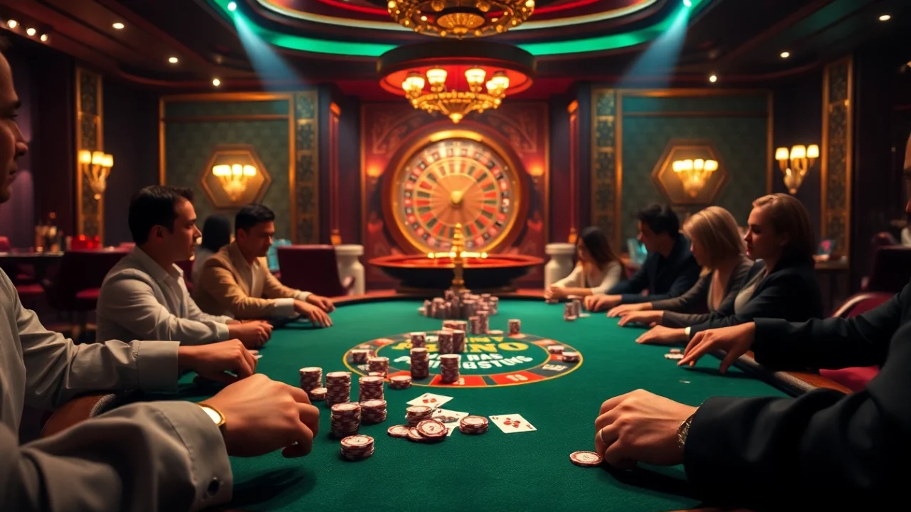 Experience high-stakes poker action at nhà cái 98win's luxurious casino.