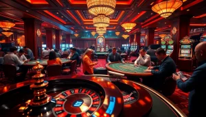 Experience the excitement of gaming at hay.win with players at vibrant casino tables.