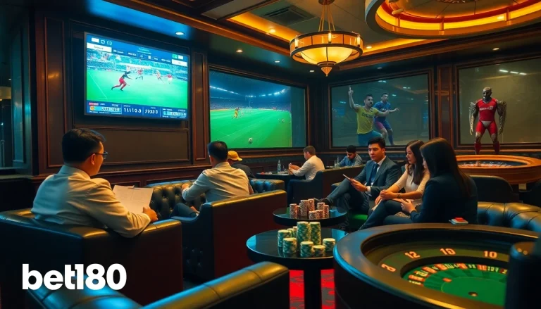 Engaged gamblers estimating odds with bet168 keo nha cai betting slips in a vibrant casino.