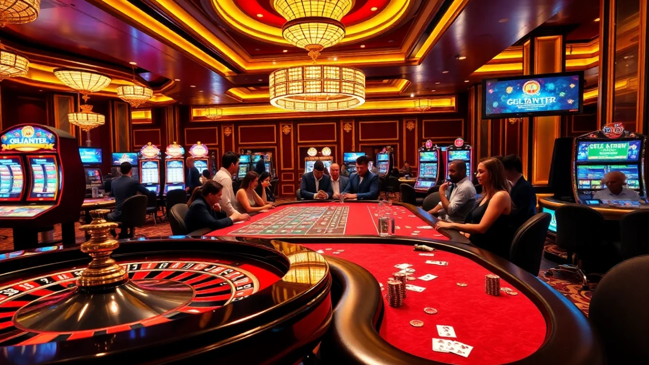 Engaging players at nhà cái mm88 enjoying casino games with excitement and luxury in a vibrant atmosphere.
