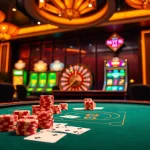 Experience the excitement of Trang chủ Vin88 at a luxurious casino poker table with vibrant chips and cards.