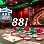 Exciting casino setting with poker chips and cards featuring 88i betting insights.