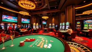 Experience the thrill of gambling at the rr88 link with luxurious casino visuals and vibrant gaming action.