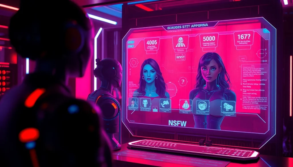 Futuristic NSFW AI environment showcasing immersive adult interactions.