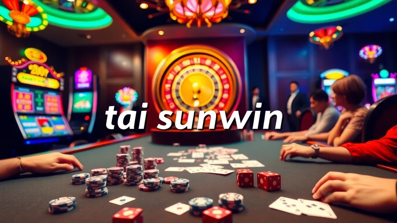 Experience the excitement of tải sunwin at a luxurious casino table with vibrant poker games.