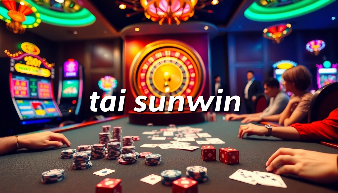 Experience the excitement of tải sunwin at a luxurious casino table with vibrant poker games.