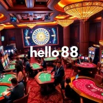 Täk in exciting gaming atmosphere and luxurious vibe at tại hello88 casino with vibrant tables and players.