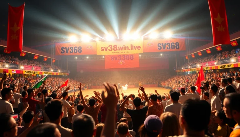 Vibrant scene of live cockfighting at sv368win.live, capturing the excitement and energy of the event.