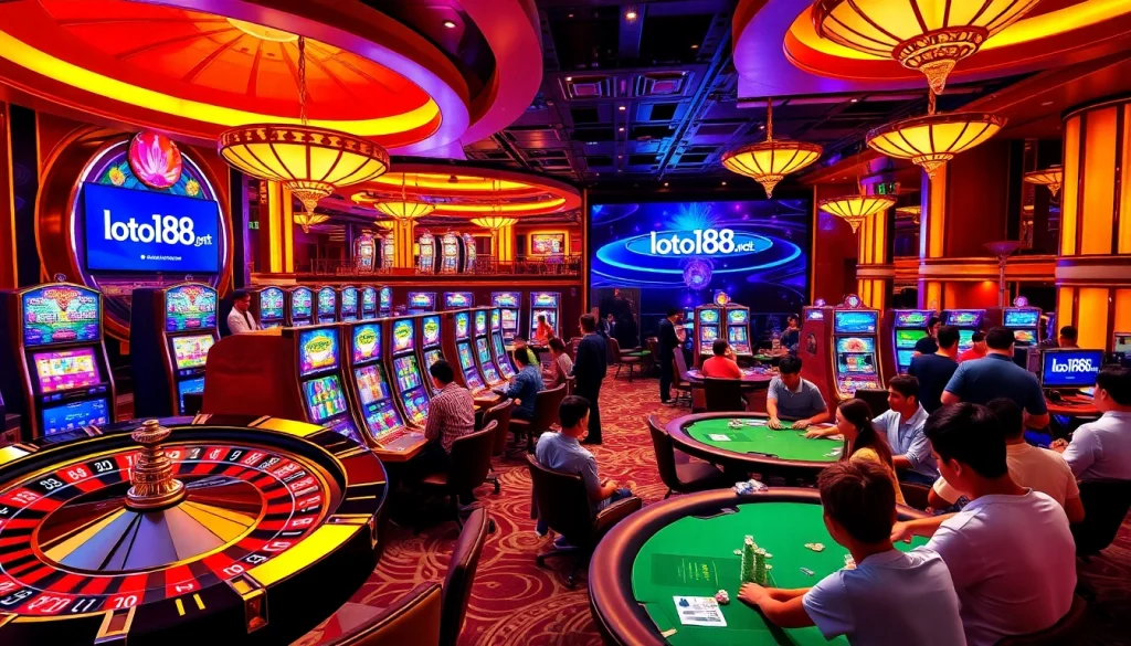 Experience thrilling online gambling at loto188.gb.net with vibrant poker tables and exciting slot machines.