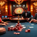 Engaging poker players at a high-stakes table with nhà cái xin88 branding, showcasing excitement and elegance.