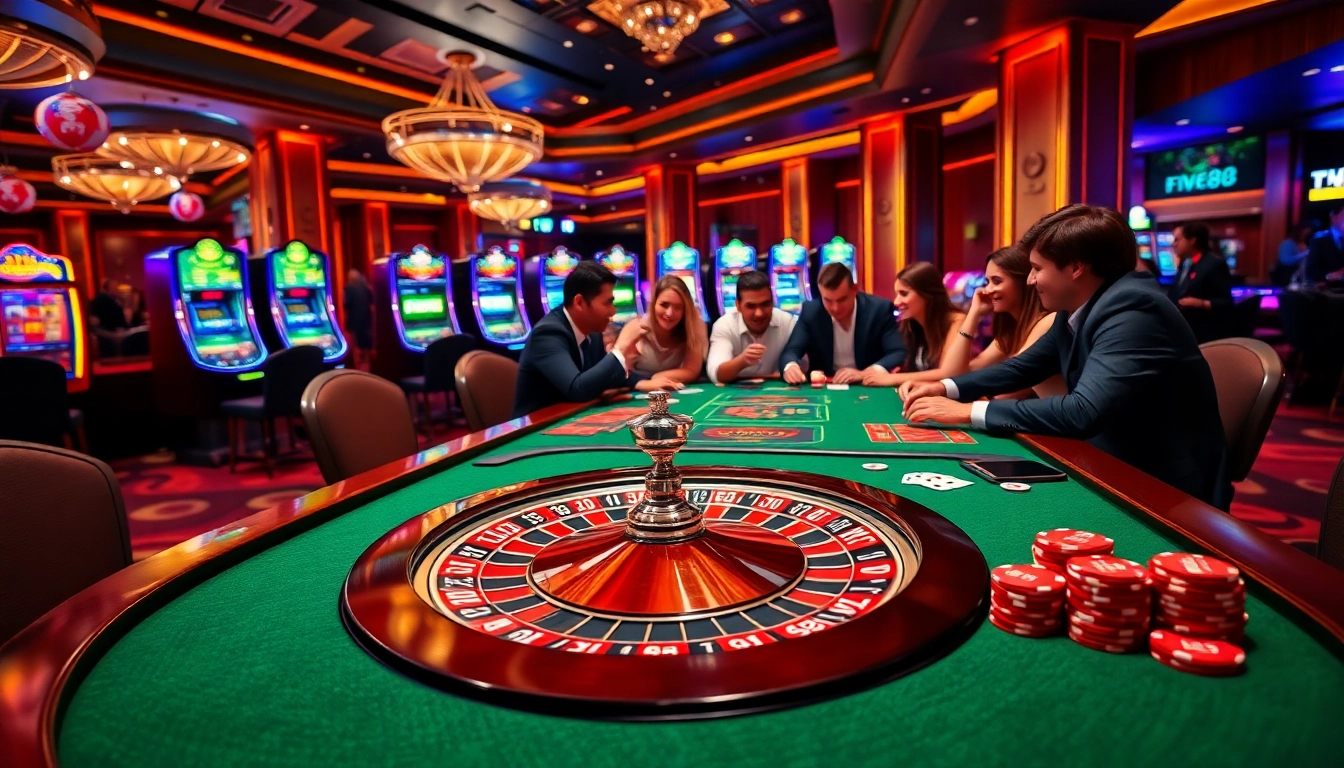 Experience the thrill of winning at FIVE88 with vibrant casino tables and exciting gameplay.