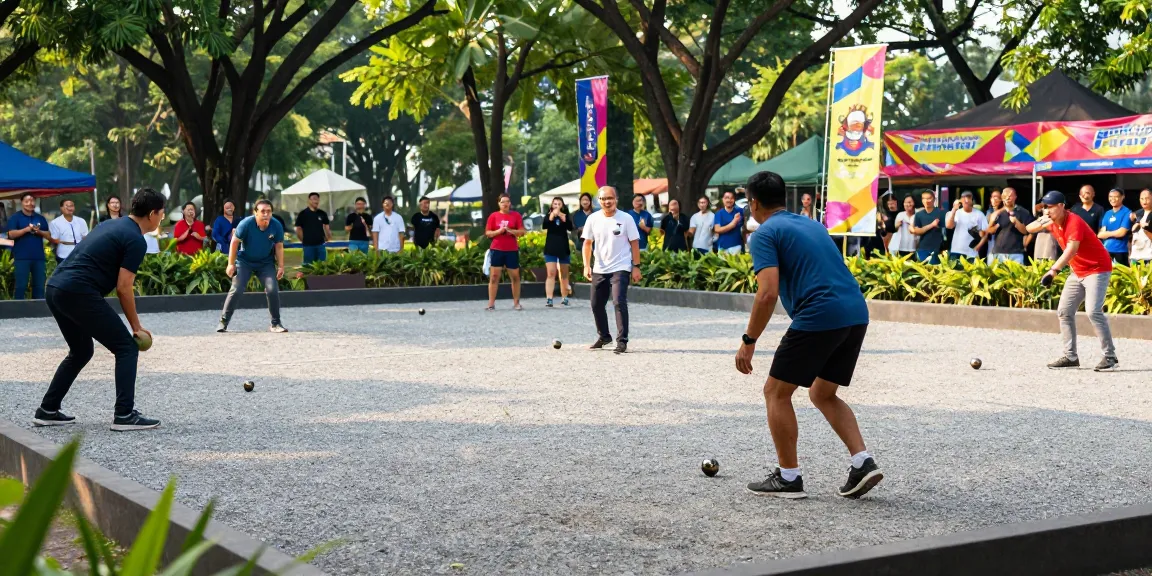 Exciting petanque match at fopikotabanjarba.org event in Banjarbaru, Indonesia.