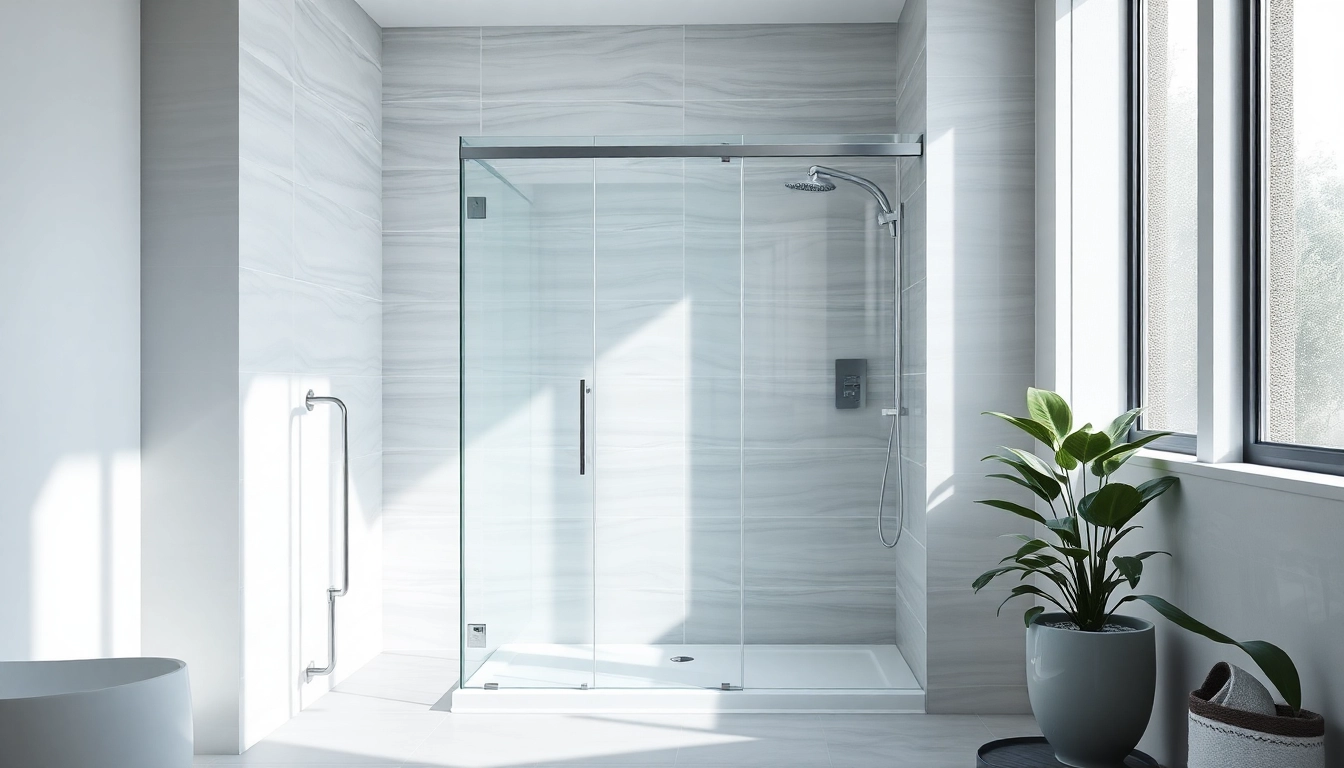 Experience a modern wet room shower design featuring elegant glass enclosures.