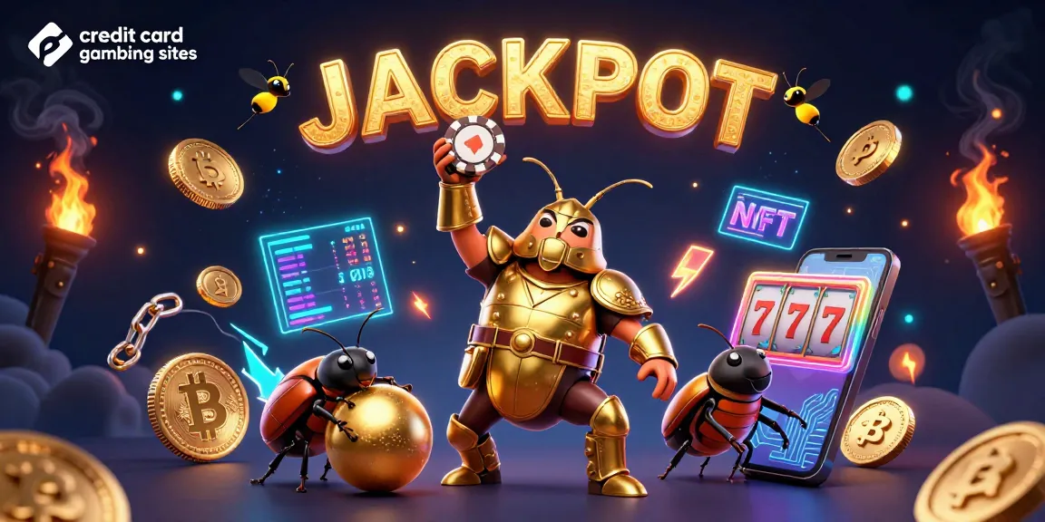 Engage with credit card gambling sites showcasing victory in a vibrant 3D illustration.