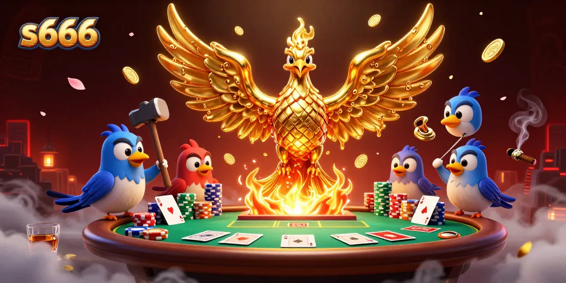 Experience thrilling jackpot wins with s666 in a vibrant casino scene featuring a golden phoenix.